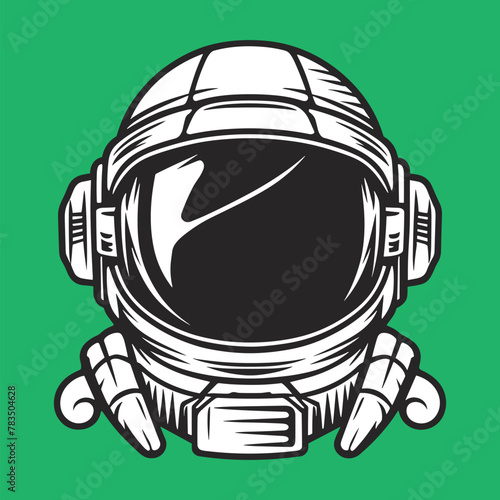 retro astronaut head character design