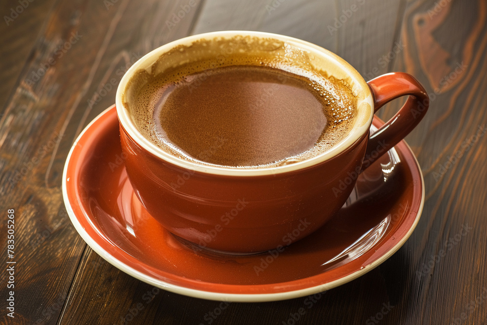 The rich, deep brown color of a wellbrewed cup of coffee, super realistic Stock Illustration