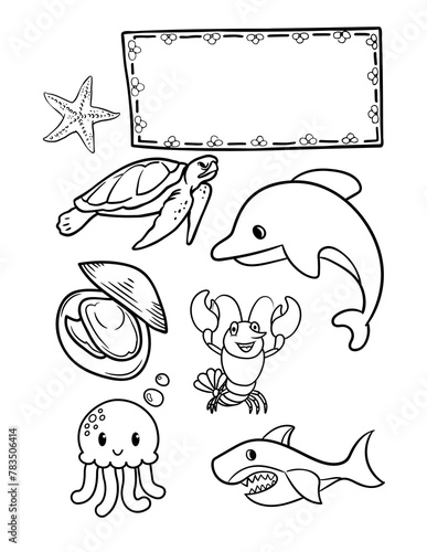Coloring - sea ​​animals