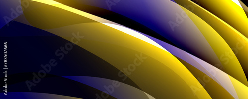 Macro photography of a vibrant yellow and blue swirl on a blue background