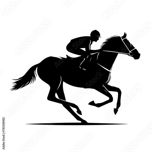 minimalist male Horse racing, vector silhouette running horse and jockey. front view Silhouette vector black color silhouette, Black color silhouette (2)