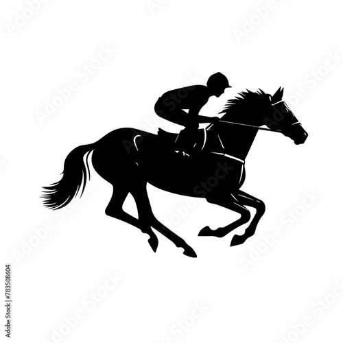 minimalist male Horse racing, vector silhouette running horse and jockey. front view Silhouette vector black color silhouette, Black color silhouette (11)