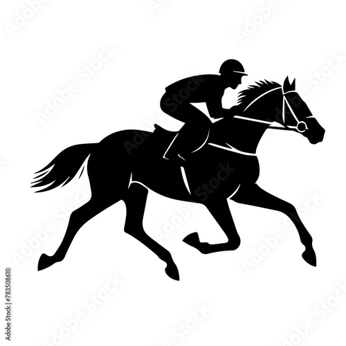 minimalist male Horse racing, vector silhouette running horse and jockey. front view Silhouette vector black color silhouette, Black color silhouette (12)