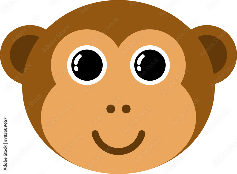 vector cute cartoon head of a monkey vector cute cartoon head of a monkey
