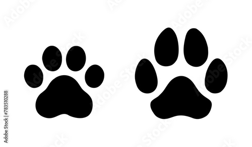 cat and dog paw prints vector icon
