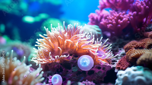 Underwater beauty fish, coral, and multi colored sea life .Coral reef in the sea