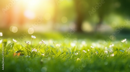 Spring grass close-up