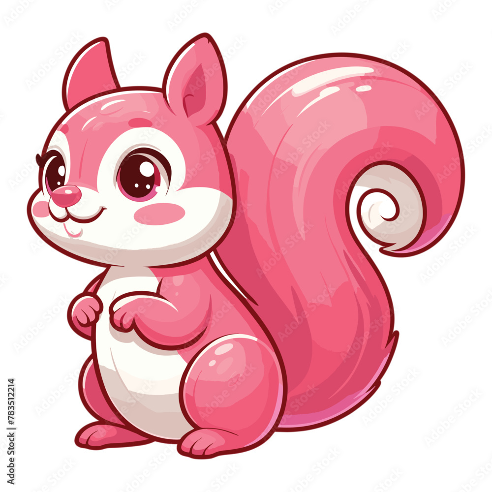 Fototapeta premium cartoon Pink squirrel vector