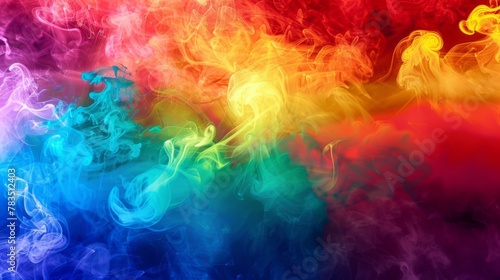 Colorful rainbow smoke, gay pride flag colors, LGBT community flag photo
