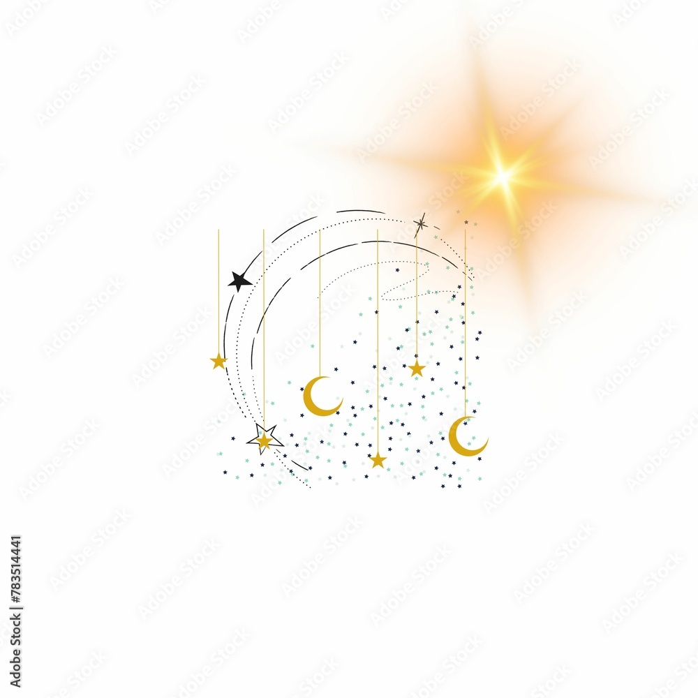 Most beautiful stars new design isolated white background. 