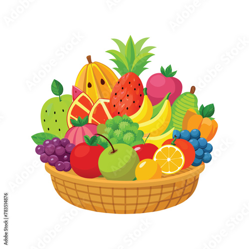 Fruits in traditional wicker basket