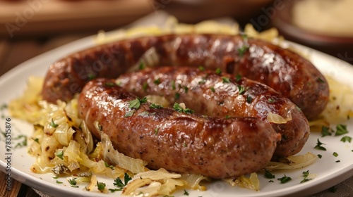 sausage with cabbage photo