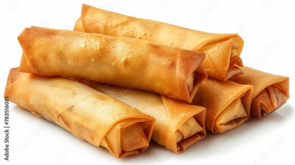 Spring rolls isolated. Rollos primavera pieces, fried rollito, arrollado, lumpia cuts, popiah, nem, Spring rolls isolated. Rollos primavera pieces, fried rollito, arrollado, lumpia cuts, popiah, nem,
