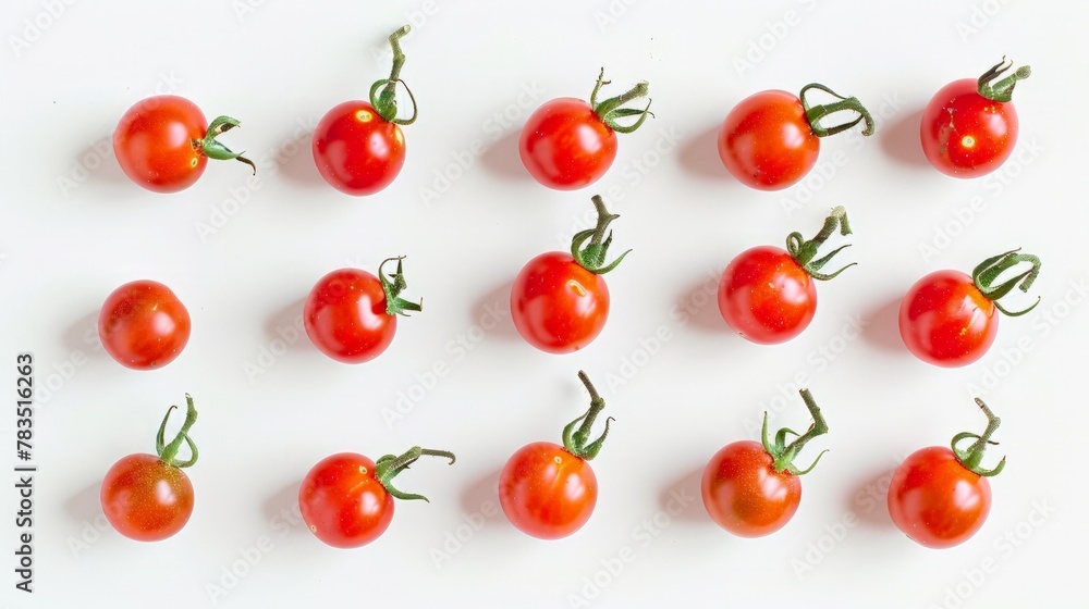 Tomato Cherry isolated on white background top view Tomato Cherry isolated on white background top view