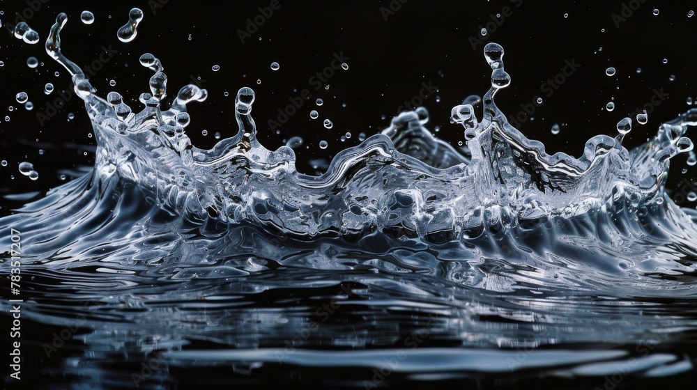 Super Slow Motion Shot of Water Side Splash Isolated on Black Background at 1000fps. Super Slow Motion Shot of Water Side Splash Isolated on Black Background at 1000fps.