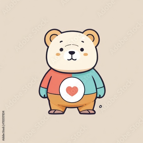 white Teddy Bear with Heart Illustration