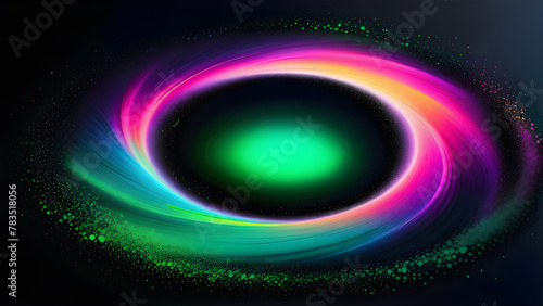 Green Black Hole: Luminous Depths, Celestial Abyss, Glowing Galactic Vortex, Emerald Cosmic Portal(Generative AI)