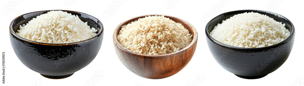 Bowls with rice isolated on transparent background Bowls with rice isolated on transparent background