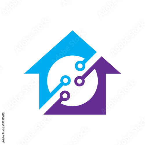 modern smart home logo design