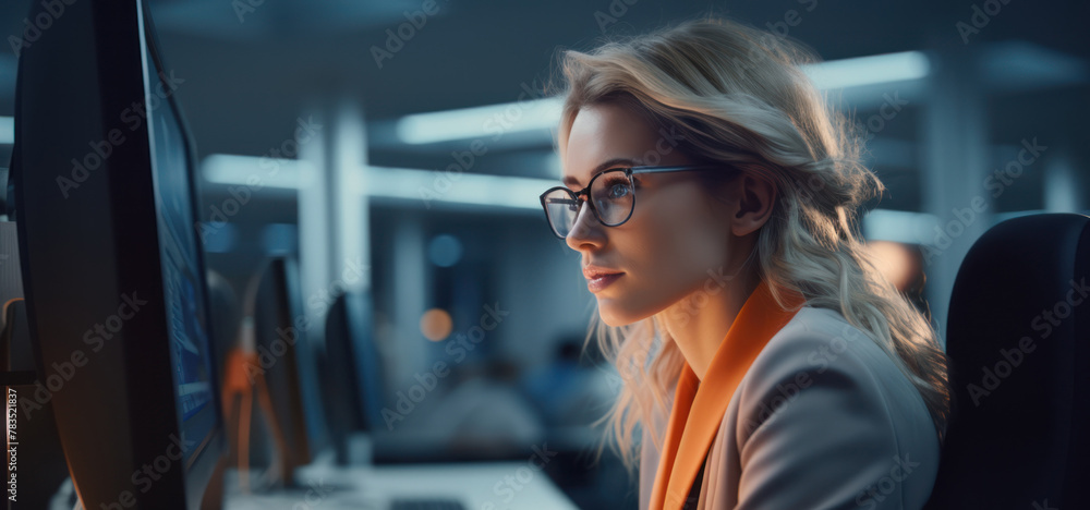 Diverse team of young professionals is working in modern business company. Working day of an office worker. Business, consulting, and technology concept. Diverse team of young professionals is working in modern business company. Working day of an office worker. Business, consulting, and technology concept.