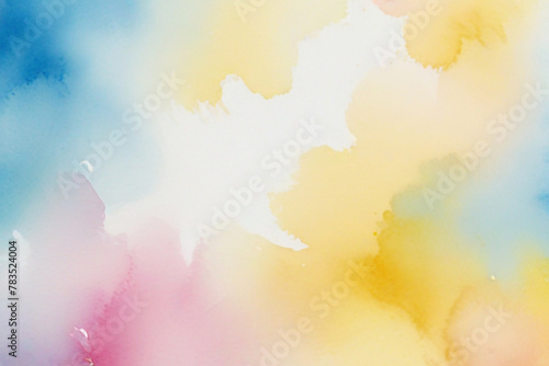 Beautiful Light Watercolor yellow and blue, Pink Background © SOHAN-Creation
