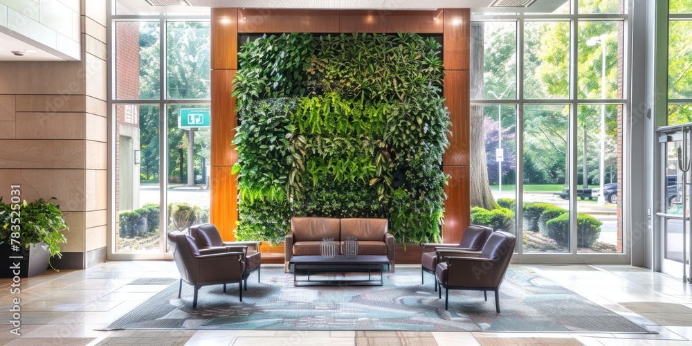 Sustainable Green Walls: Incorporate sustainable green walls in lobbies and restaurants to purify air