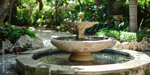 Wishing Wells and Fountains: Incorporate wishing wells or fountains where guests can pause to make a wish or simply enjoy the soothing sound of water,  photo