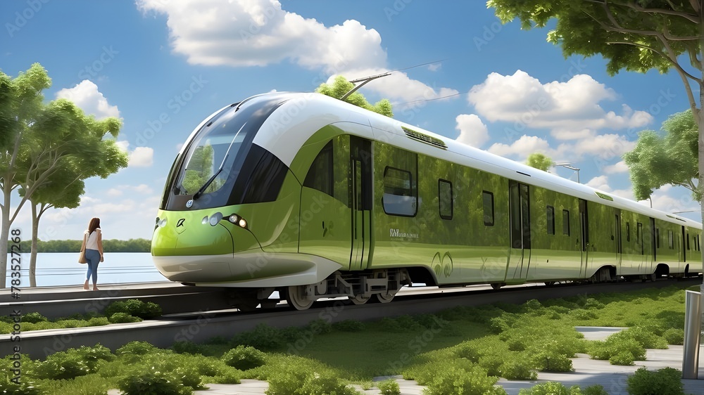 Eco-Friendly Public Transportation - Sustainable Train Travel - Exploration of Nature - Eco-Friendly Public Transportation - Sustainable Train Travel - Exploration of Nature -