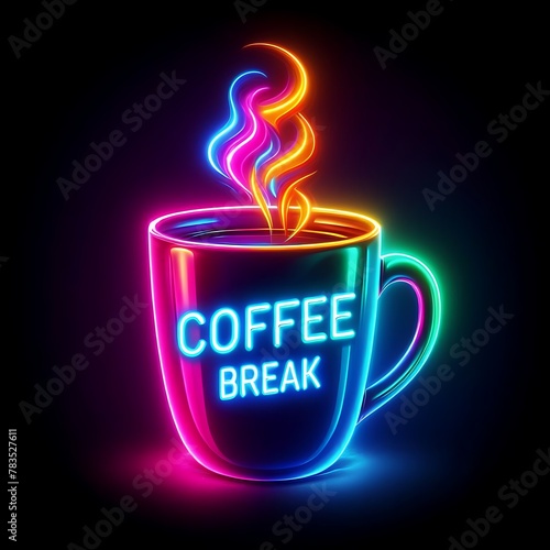 neon cup of coffee