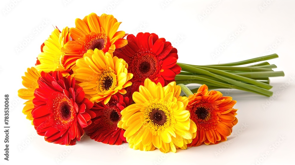 Vibrant Gerbera Daisies Bouquet on White Background. Fresh, Colorful Flowers for Decor and Gifts. High-Quality Photo Perfect for Content Creation. AI Vibrant Gerbera Daisies Bouquet on White Background. Fresh, Colorful Flowers for Decor and Gifts. High-Quality Photo Perfect for Content Creation. AI