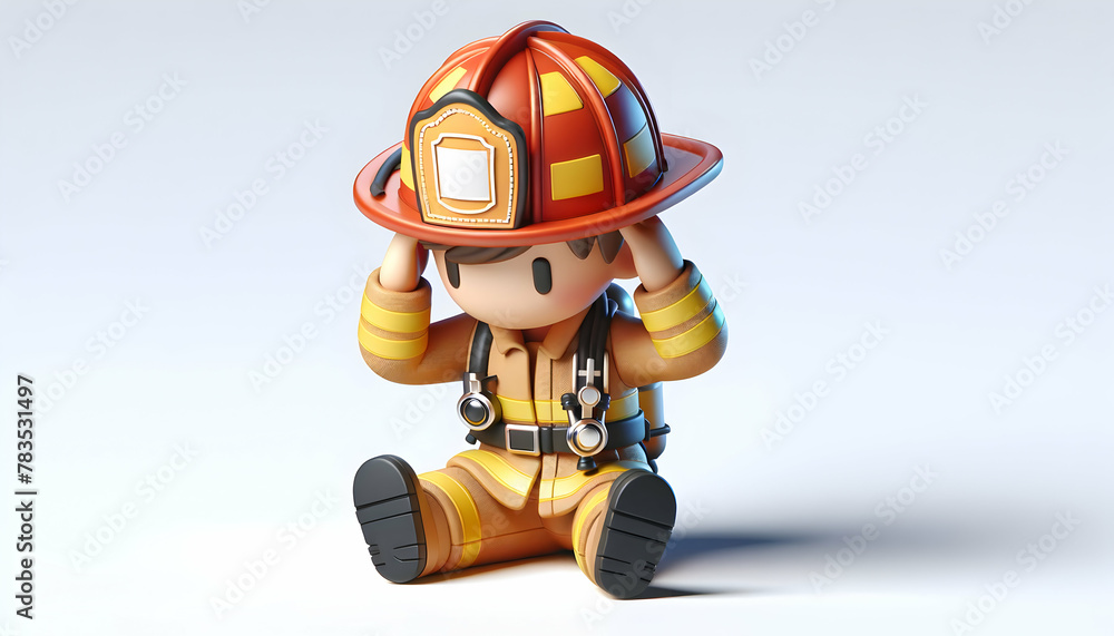 3D Icon: Firefighter Stress Management - Firefighters Practice Stress Management In Candid Daily Work Environment 3D Icon: Firefighter Stress Management - Firefighters Practice Stress Management In Candid Daily Work Environment