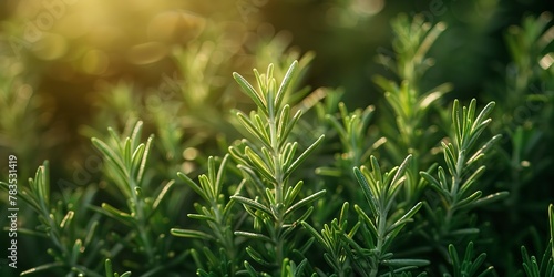 Rosemary sprigs  close-up  focus on needle-like leaves  soft natural light  detailed texture