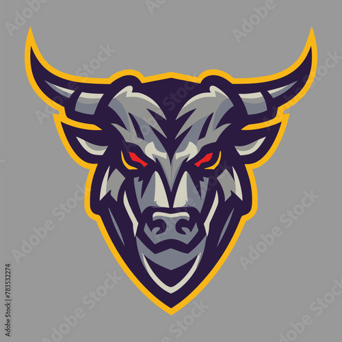 black bull head vector art design