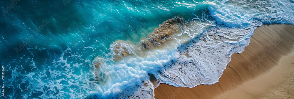 Ocean Waves on the Beach as a Background