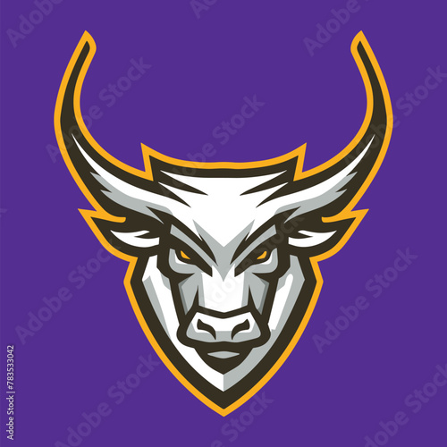 bold bull head vector cartoon