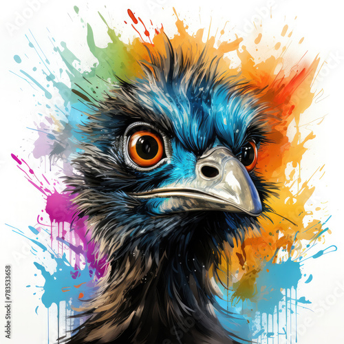 Watercolor Emu  clipart Illustration  Generative Ai