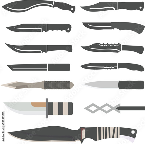 Vector Knife Silhouette Set