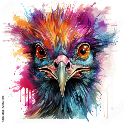 Watercolor Emu, clipart Illustration, Generative Ai