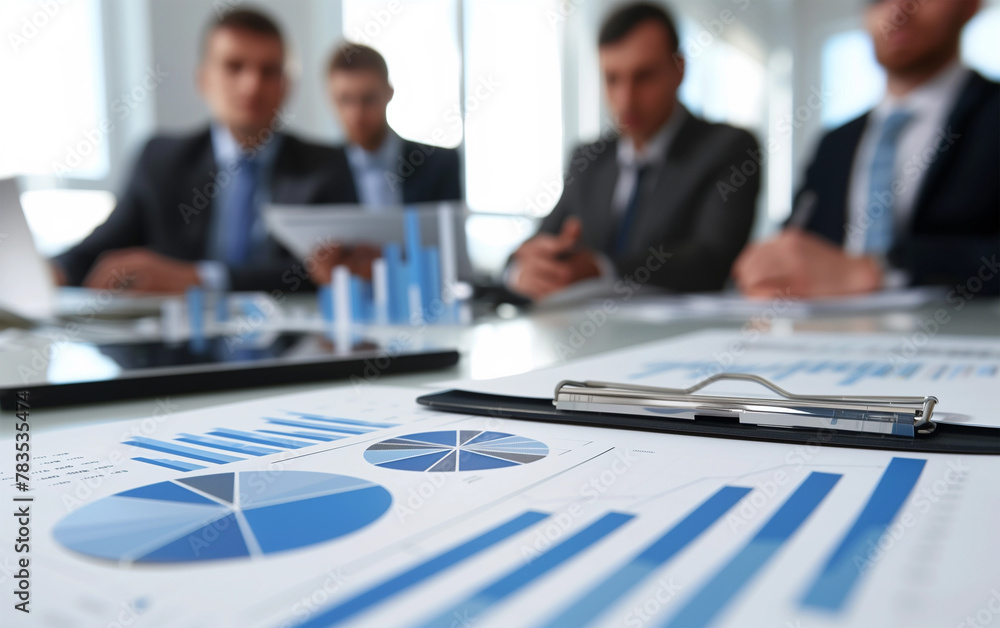 Graphical Business Report with Financial Data and Analysis - financial review, business metrics. Graphical Business Report with Financial Data and Analysis - financial review, business metrics.