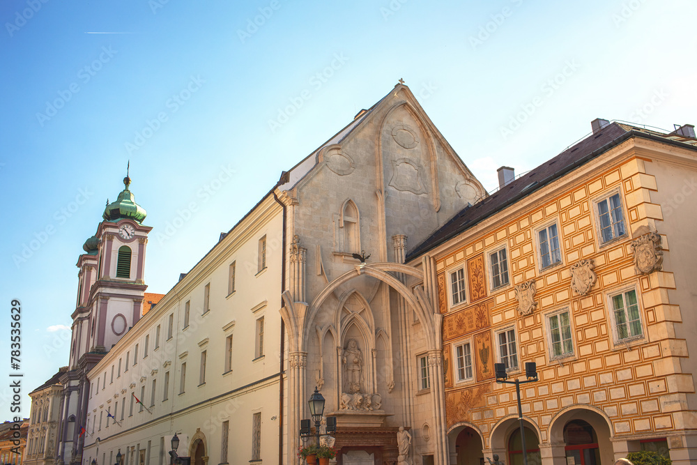 Obraz premium City centre in Szekesfehervar,Hungary.Summer season