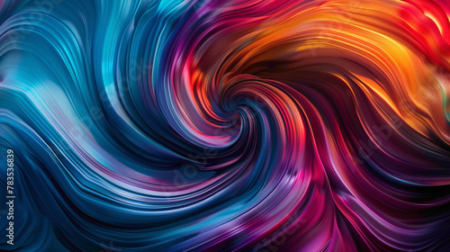 Energetic swirls of vibrant hues intertwine  creating a visually striking gradient motion.