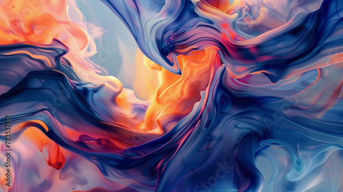 Fluid movements of bold strokes merge elegantly, resulting in a captivating gradient effect.