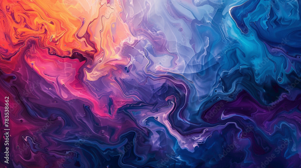 Fluid swirls of bold strokes intertwine smoothly, forming an eye-catching gradient composition.