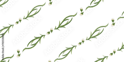leaves pattern illustration in without background, white flowers elements, green leaves, for wrappers, wallpapers, postcards, greeting cards, wedding invites
