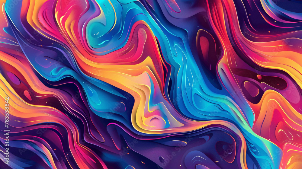Fluid swirls of bold strokes merge seamlessly, creating an eye-catching gradient composition.