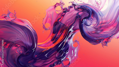 Fluid swirls of bold strokes intertwine elegantly, creating an eye-catching gradient composition.