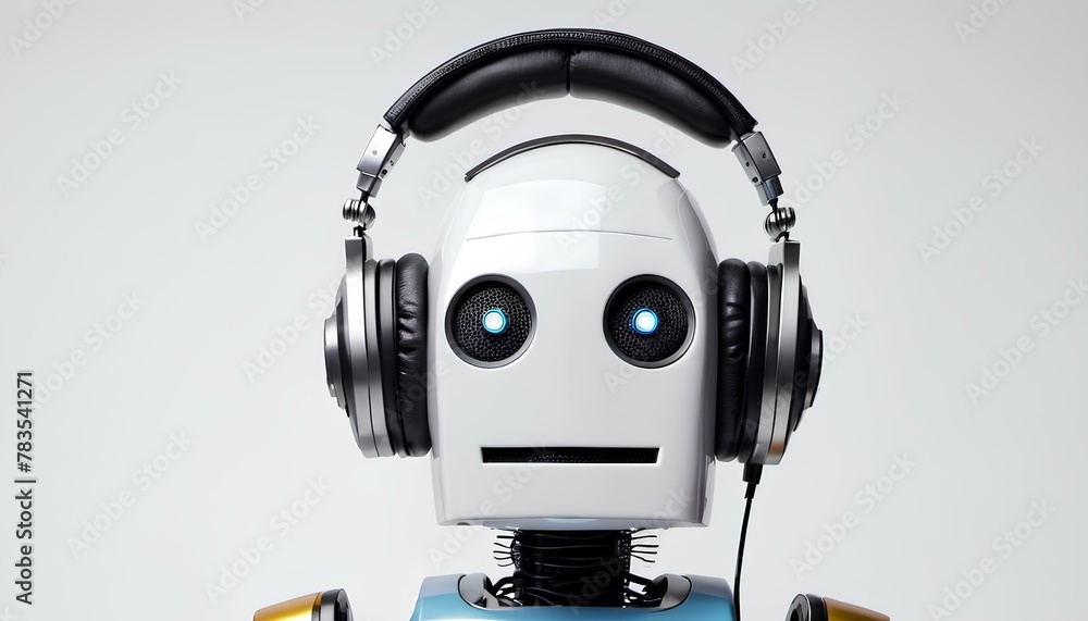 illustration of a robot wearing headphones. Image are created using generative AI tools. illustration of a robot wearing headphones. Image are created using generative AI tools.