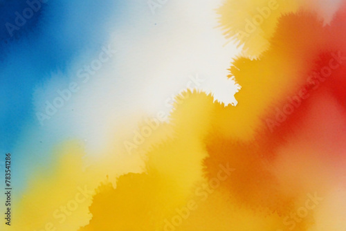 Beautiful Light Watercolor yellow and blue, red Background