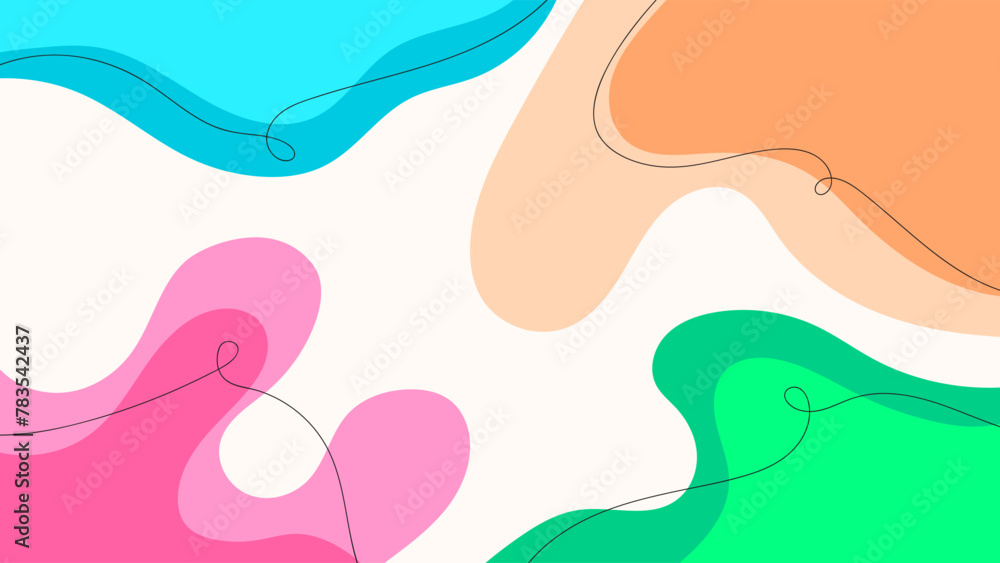 ABSTRACT BACKGROUND WITH HAND DRAWN SHAPES PASTEL FLAT COLOR VECTOR DESIGN TEMPLATE FOR WALLPAPER, COVER DESIGN, HOMEPAGE DESIGN