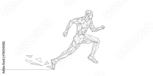 Running athlete. Olympic Games . Male fitness athlete.Vector illustration.